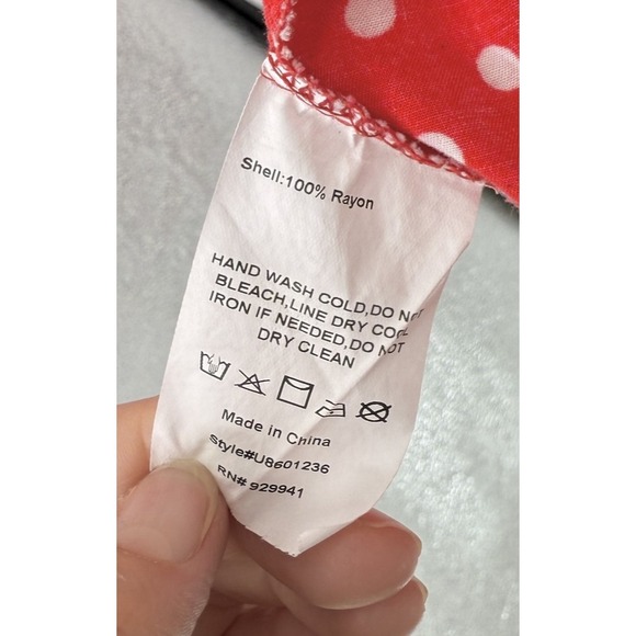 Suzanne Betro Plus Size Red White Polka Dot Roll Tab Boho Blouse Top 4x See Pics - Picture 4 of 12